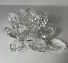 Swarovski Crystal Lotus Lily Pad Flower Taper Candle Holder DAMAGED Sold AS IS picture