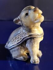 Wolfie Wolf Pewter Bejeweled Hinged Miniature Trinket Box  Kingspoint  picture