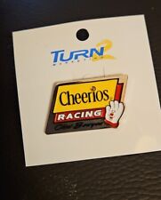 VTG Silver Toned Enameled Lapel Hat Pinback Clint Bowyer Racing Cheerios Stamped picture