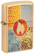 Zippo 48729, Elements of Earth Design, High Polish Brass Fusion Lighter, NEW picture