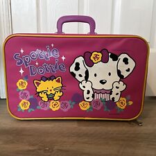 Sanrio Spottie Dottie Suitcase VTG Roses Floral Dalmatian Cat Pink Luggage picture