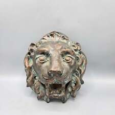 Vintage Cast Bronze Lion Head Wall Mounted Fountain Plate picture