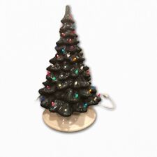 VTG 18.75” Atlantic Style Ceramic Christmas Tree Large ceramic tree lights up picture