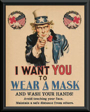 1918 Wash Your Hands Pandemic Poster Reprint On 100 Year Old Paper  241  picture