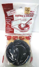 RARE NIP NEW Vintage 1967 GES-LINE 301 BLACK Small Ash Tray NEW IN PACKAGE picture