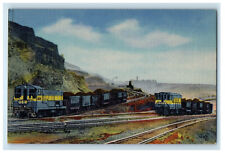 c1930s Train Diesel Locomotives Hull-Rust Mine Hibbing Minnesota MN Postcard picture