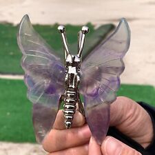 101g Natural Colour Fluorite Handcarved butterfly Crystal Specimen picture
