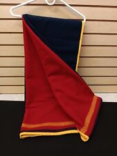 HOME MADE 3 BAND WOOL BROADCLOTH RED & BLUE NATIVE AMERICAN GOURD DANCE BLANKET picture