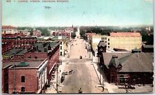 VINTAGE POSTCARD BIRD'S EYE VIEW OF CAPITOL AVENUE IN CHEYENNE WYOMING 1910 picture