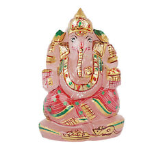 77 Ct Lord Ganesha Statue Natural Indian Pink Quartz Gemstone Home Decor picture