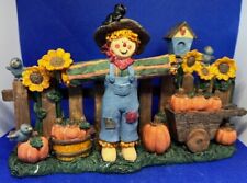 Vintage Fall Halloween Scarecrow Bumpkin Patch Birdhouse Figurine picture