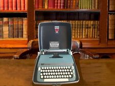 VTG 1960s Baby Blue SCM Smith Corona Super Sterling Portable Typewriter w/ Case picture