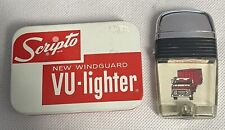 VINTAGE SCRIPTO VU RED TRANSFER TRUCK BLACK BAND SEALED IN THE BOX LIGHTER C993 picture