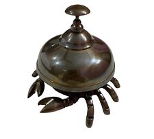 Brass Antique Table Bell Crab Style Hotel Ornate Reception Service Counter Bell picture