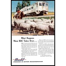 1953 Budd Transportation RDC Passenger Car Vintage Print Ad Sheep Cowboy Photo picture