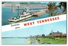 1963 Greetings From West Tennessee Dam & Lock Riverside Drive Tennessee Postcard picture