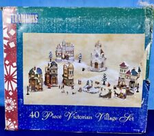 Vintage 40 Piece Christmas Traditions  Victorian Village Set - Complete EUC picture