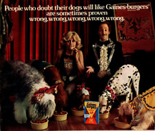 PRINT AD 1976 Gaines Burgers Dog Food Performers Sheepdog Dalmatian Vintage picture