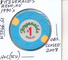 $1 CASINO CHIP - FITZGERALD'S RENO NV 1990's H&C(SCV) #N5066.S1 OBS CLOSED 2008 picture