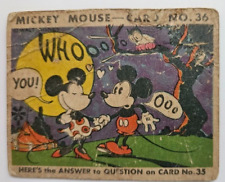 1935 R89 Type II MICKEY MOUSE BUBBLE GUM CARD #36  WALT DISNEY Minnie Mouse picture
