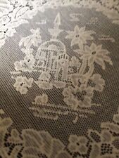 Vintage Lace Tablecloth Chapel Amongst The Palms Off White 35” Square~Perfect picture