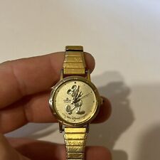 Vintage Gold Coin Mickey Mouse Lorus Watch, Rare Retired Disney Watch Model 90s picture