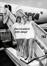 1957 TWA AIRLINE FLIGHT ATTENDANTS LINGERIE AVIATION 5X7 PHOTO PINUP CHEESECAKE picture