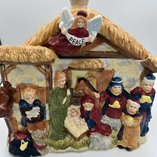 Nativity Scene Cookie Jar Christmas Away in a Manger Big Lead Int'l LTD With Box picture