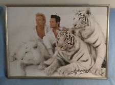 2001 FRAMED SIEGFRIED AND ROY LITHO/POSTER ~White Tigers~Mirage Casino Las Vegas picture