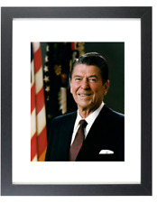 US President Ronald Reagan Official Portrait Framed & Matted Picture Photo picture