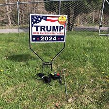 MAGA Shocker Yard Sign Electrified Frame Fence Charger Trump 2024 USA picture