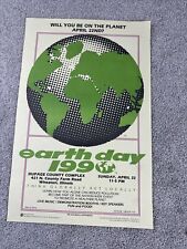 Vintage Illinois 1990 Earth Day Celebration Poster Think Globally Act Locally picture