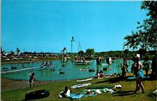 Davenport IA Iowa Lakeside Manor Park Camping Fish Advertising Vintage Postcard picture