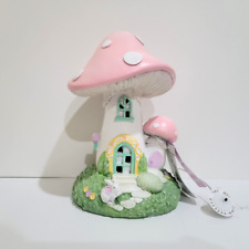 NEW LIGHT UP Pink Mushroom House Easter Bunny Spring Garden LED Home Decor picture