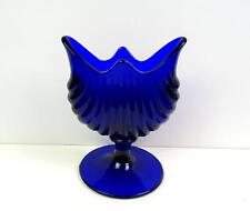 Co-Operative Flint Glass #555 Cobalt Blue Fan/Shell 4 1/4