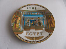 EGYPTIAN Porcelain 10” Plate Multicolored Gold w/Hieroglyphs Pharaoh Excellent picture