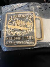 Boy Scout Max Silber belt buckle1993 National Scout Jamboree Bridge picture