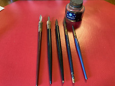 Old/Vtg. Lot 5 Old Dip Ink Pens & Carter’s Ink Bottle, Amer. Pencil Co., E Faber picture