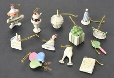 Lenox The Happy Birthday Miniature Ornaments Set of 12 No Box Porcelain Rare picture