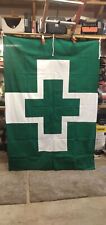 Huge Japanese health and safety flag green cross 199x139cm picture