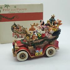 Fitz and Floyd Santa Classic Car Musical Figurine Wind Up Holiday Decoration  picture