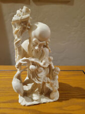 Vtg Hand Carved Resin Statue of Shouxing, Chinese God of Longevity picture