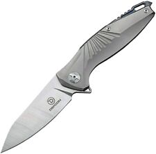 Defcon JK Mako Framelock Knife Gray Titanium Handle Plain S35VN Edge TF5290 picture