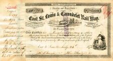 East St. Louis and Carondelet Railway Co. - Stock Certificate - Railroad Stocks picture