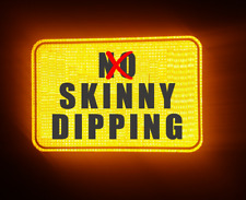 NO SKINNY DIPPING road sign, 18X12, Bar sign, Man Cave, swimming pool sign, picture