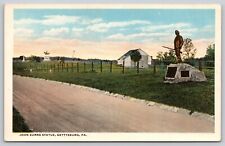 Postcard PA Gettysburg John Burns Statue Stone Ave WB UNP picture