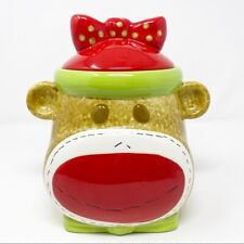CERAMIC SOCK MONKEY COOKIE JAR BY REAL HOME picture
