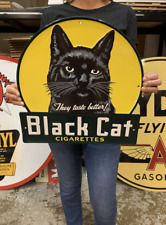 Antique Vintage Old Style Sign Black Cat Made in USA picture