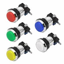 5pcs Arcade 12V illuminated LED Push Button Chrome Plated button With Switch picture