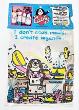 Cathy Comic Bib Apron I Don’t Cook Meals I Create Legends Vtg 1989  picture
